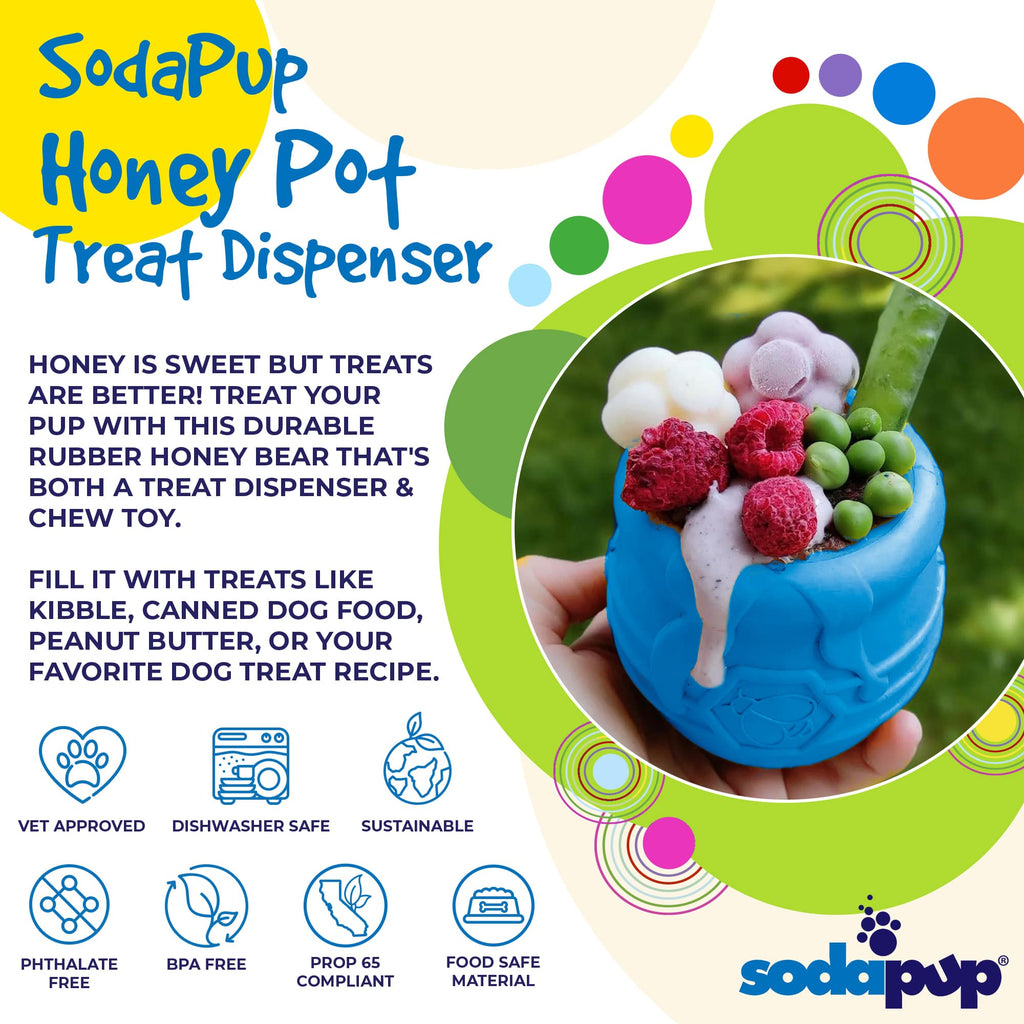 PUP-X Honey Pot Treat Dispenser: Blue / Large