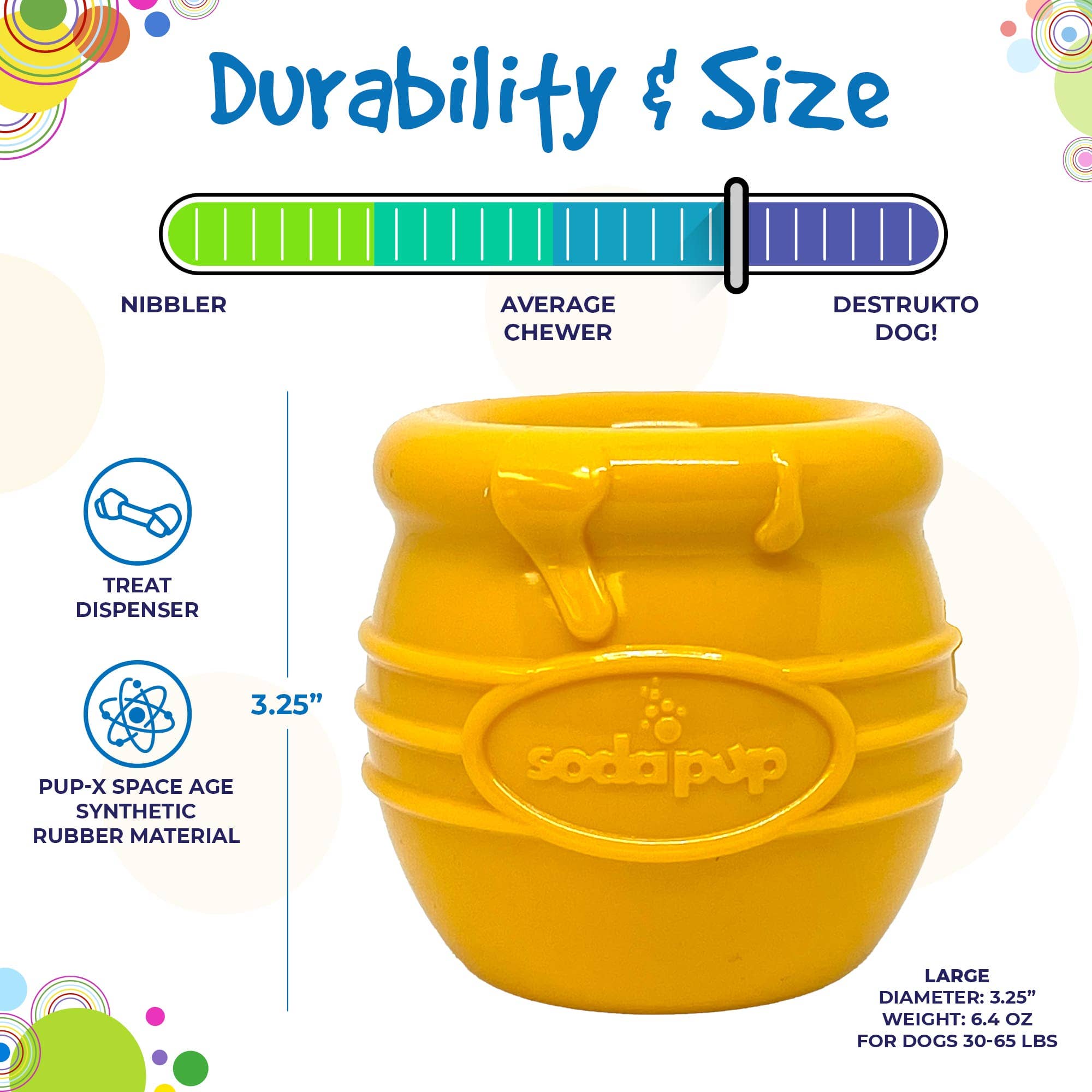 PUP-X Honey Pot Treat Dispenser: Blue / Large