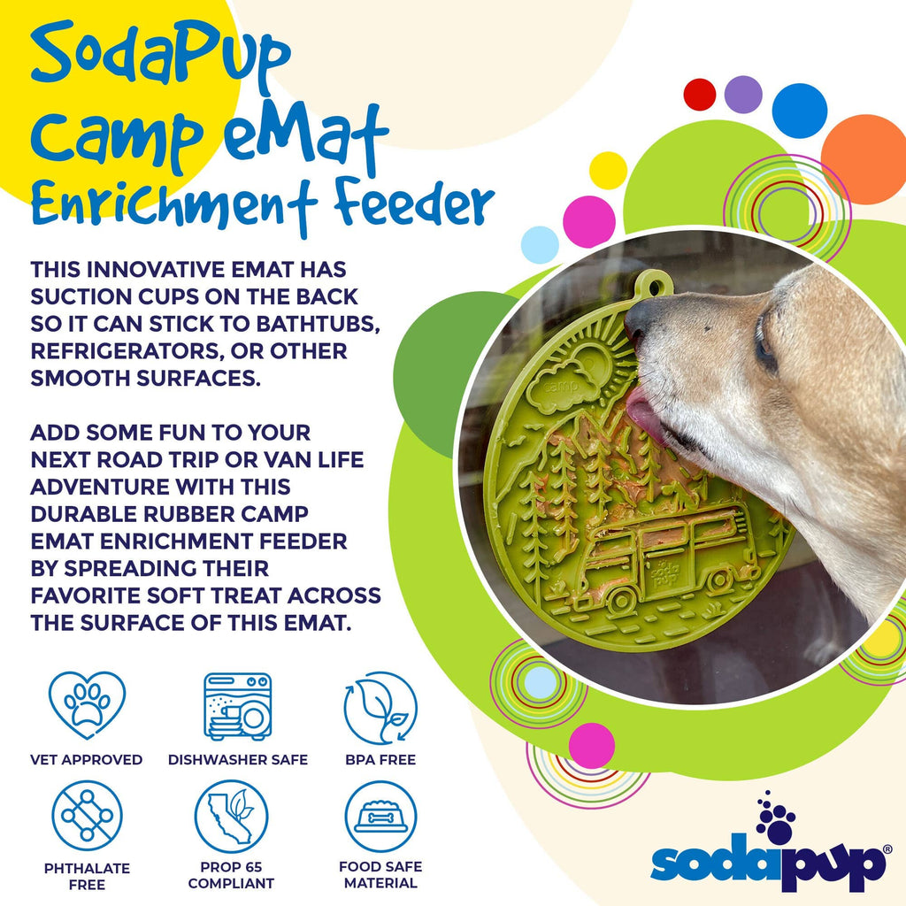 Camp eMat Enrichment Lick Mat With Suction Cups: Orange