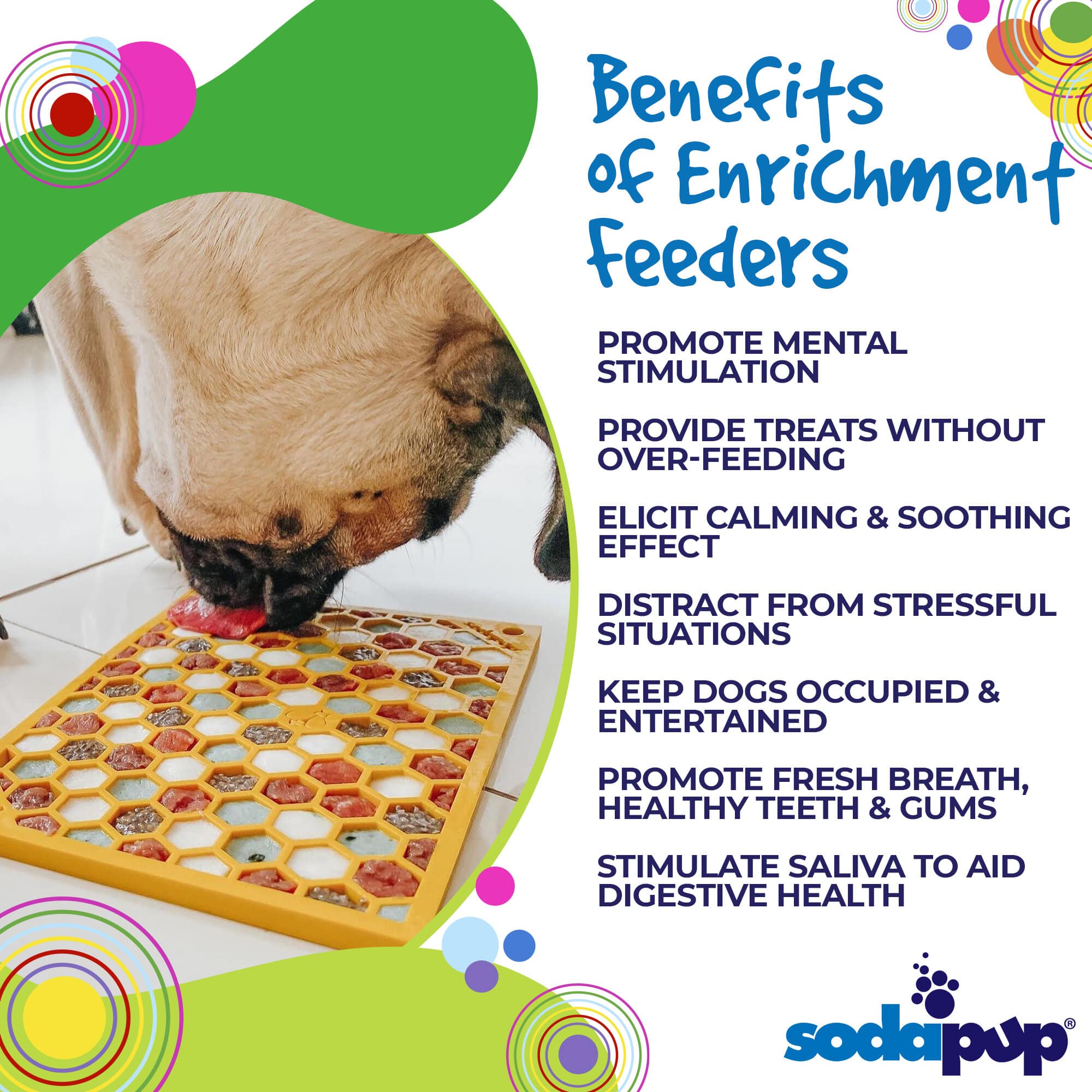 Honeycomb Design Emat Enrichment Licking Mat - Yellow - Larg: Large