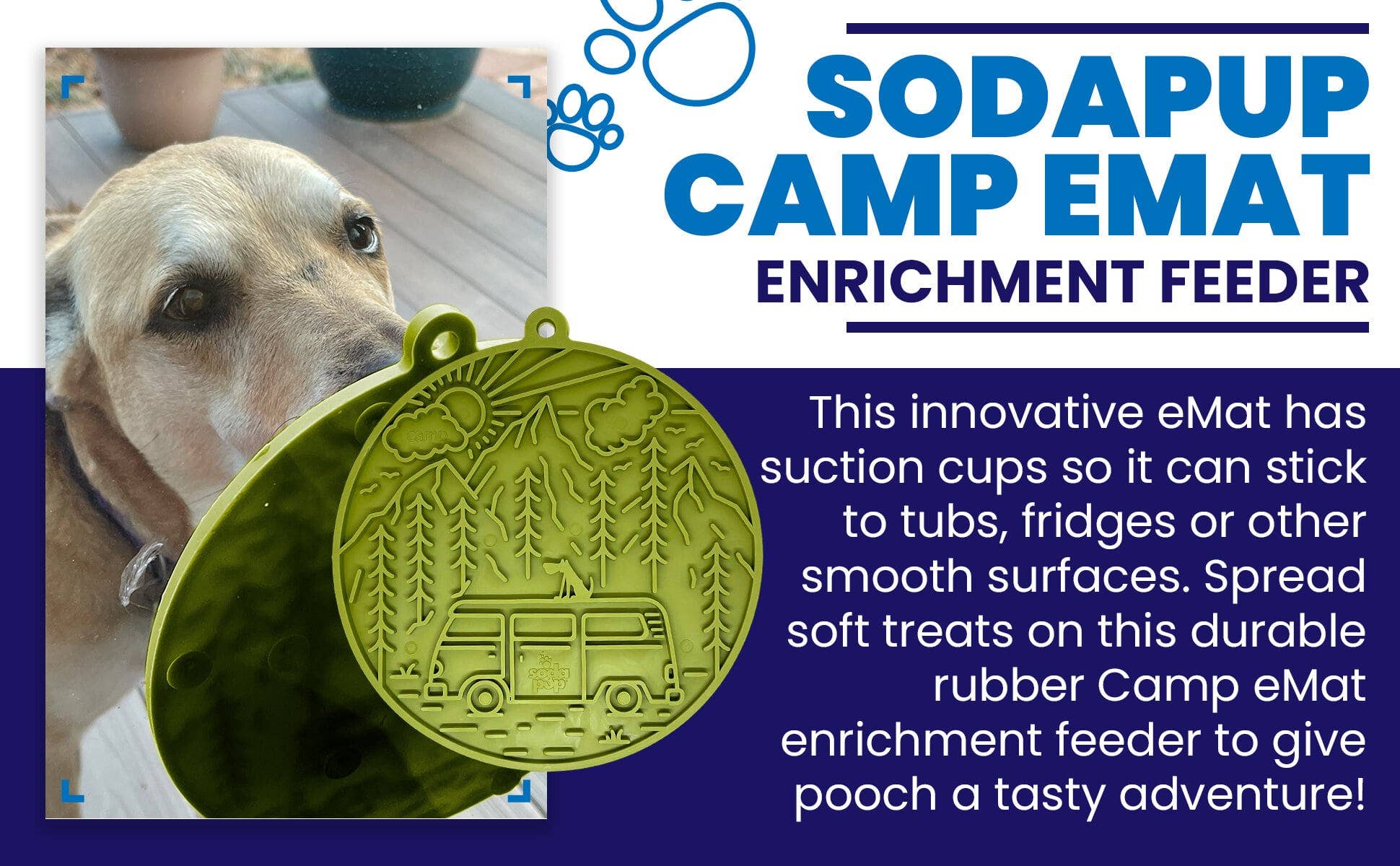 Camp eMat Enrichment Lick Mat With Suction Cups: Orange