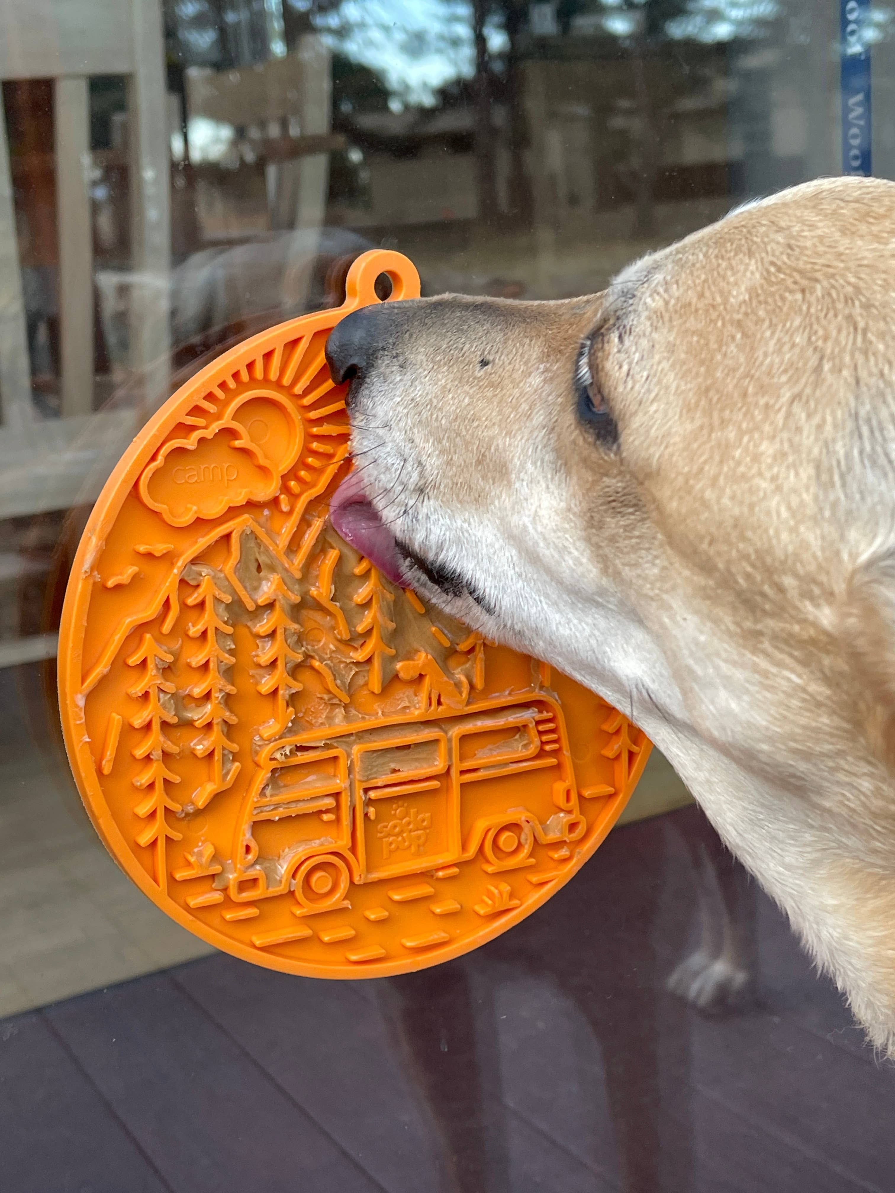 Camp eMat Enrichment Lick Mat With Suction Cups: Orange