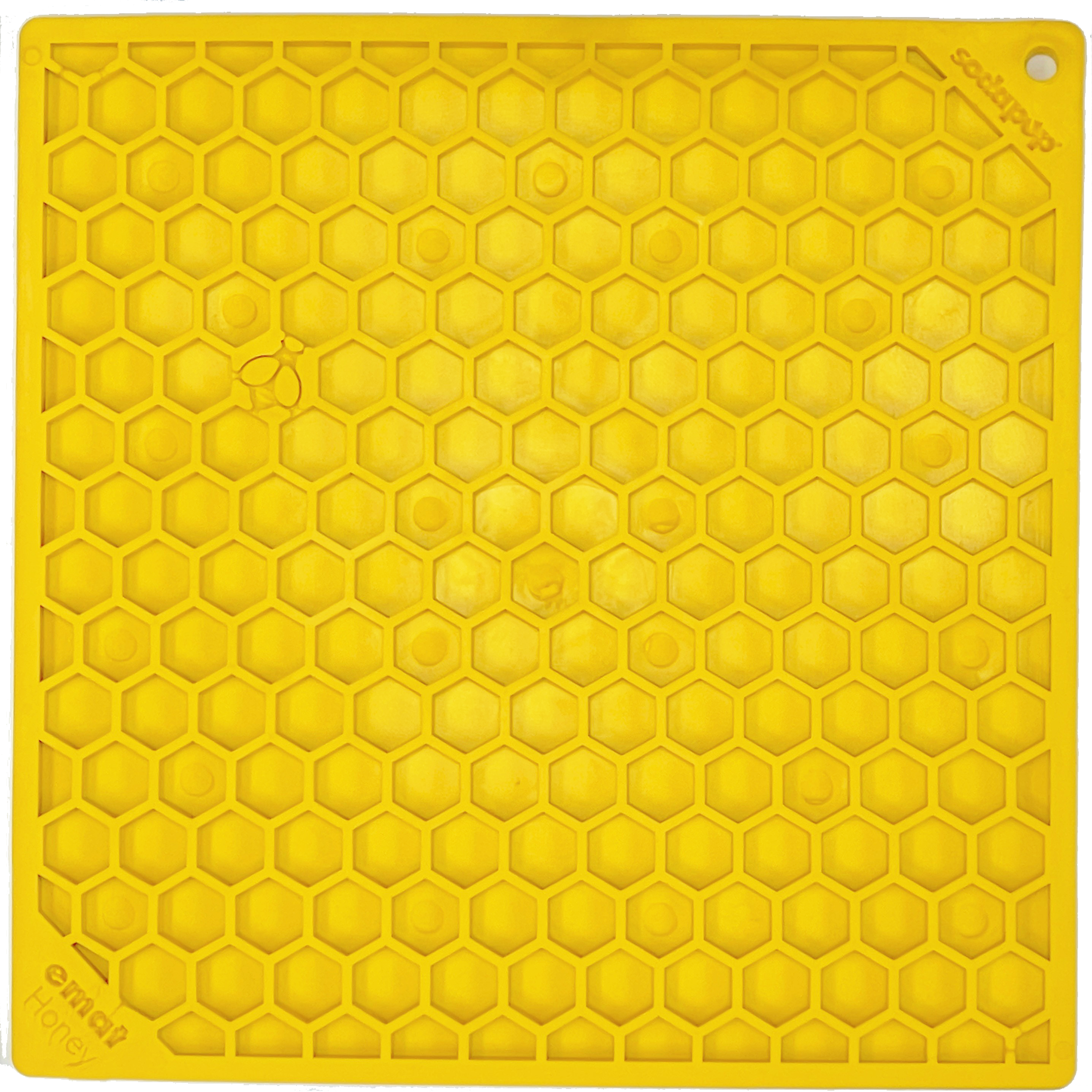 Honeycomb Design Emat Enrichment Licking Mat - Yellow - Larg: Large