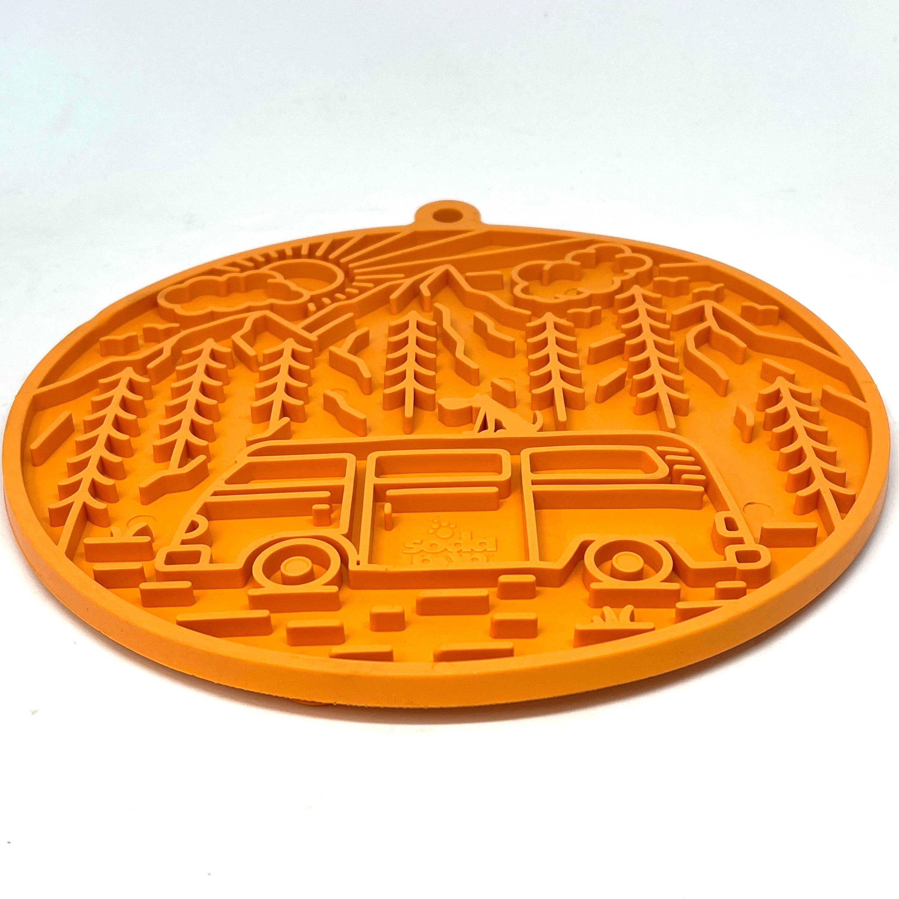 Camp eMat Enrichment Lick Mat With Suction Cups: Orange